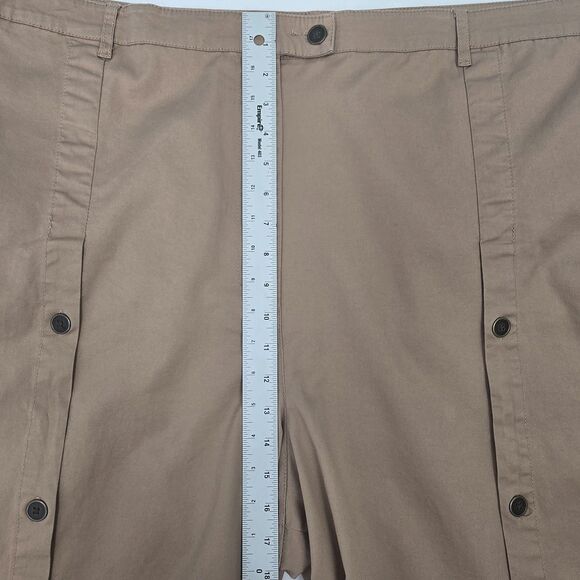 ASOS Design Curve Women’s Size 24 Tan Wide Button Leg Stretch Cotton Ankle Pants - Picture 11 of 15